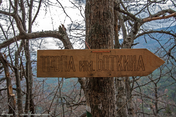 Боткинская тропа табличка, надпись