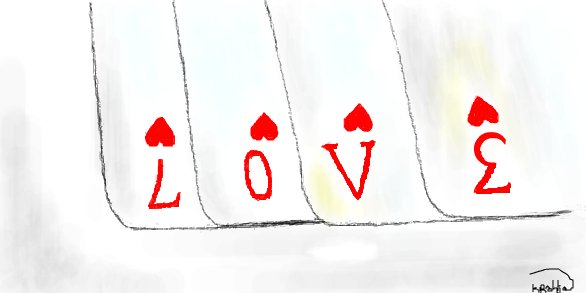 Слово LOVE из карт